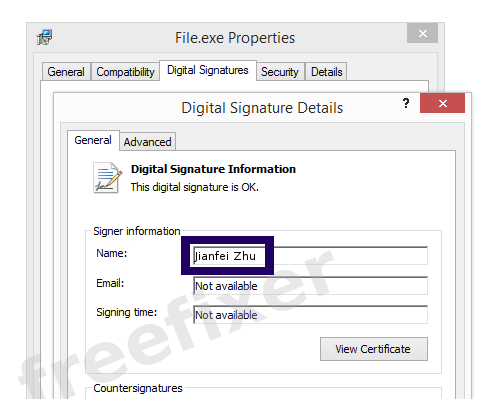 Screenshot of the Jianfei Zhu certificate